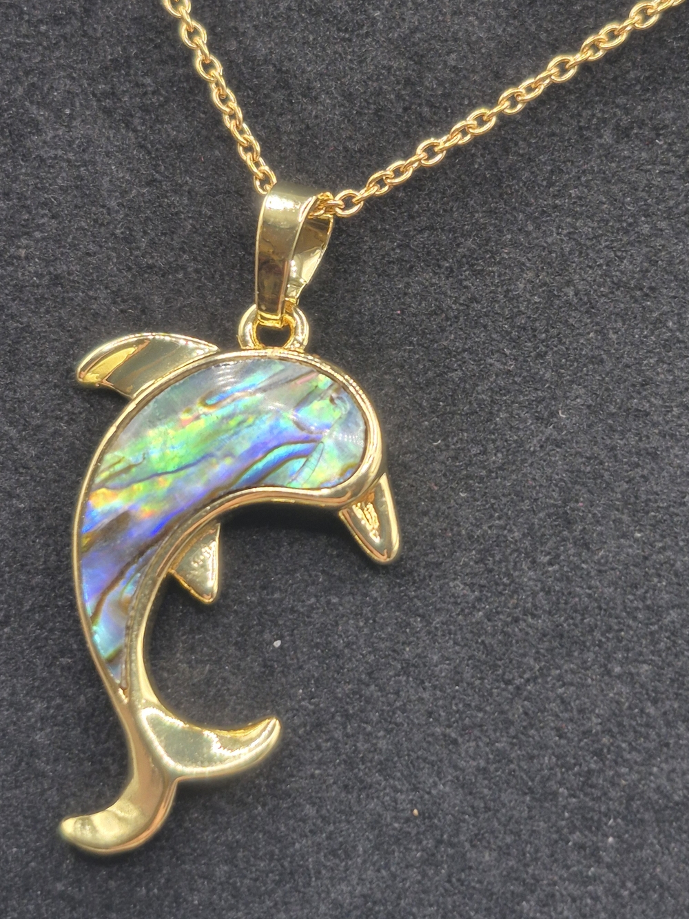 Genuine Mother Of Pearl Dolphin Pendant